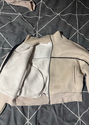 Fermuarlı Yüksek Yakalı Kadın Sweatshirt - Görsel 3