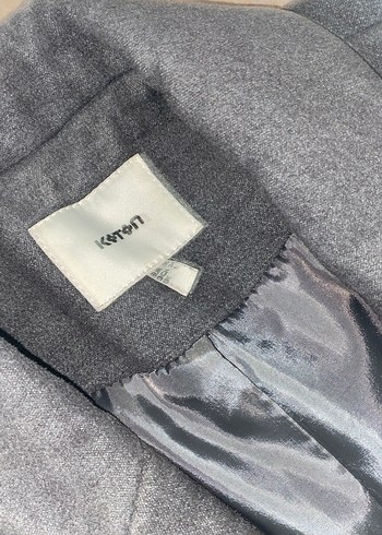 Gri Uzun Kadın Kaban - Görsel 5