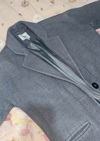 Gri Uzun Kadın Kaban - Görsel 4