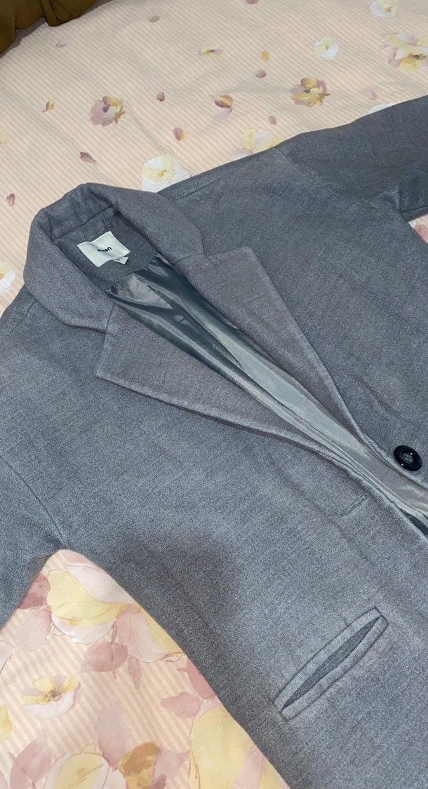 Gri Uzun Kadın Kaban - Görsel 4