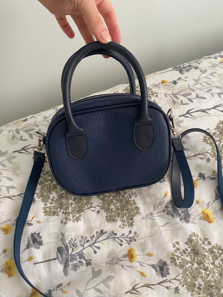 Mavi Deri Kadın Omuz Çantası - Görsel 2