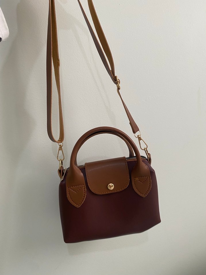 Bordo Deri Kadın Omuz Çantası - Görsel 2