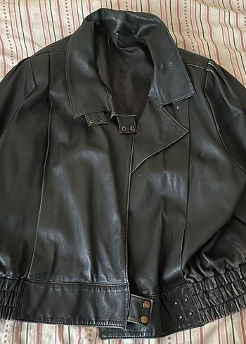 Siyah Deri Kadın Ceket - Görsel 5