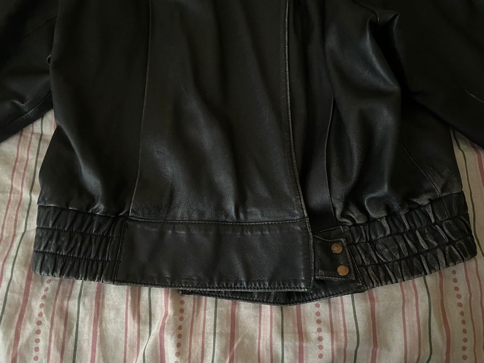 Siyah Deri Kadın Ceket - Görsel 4