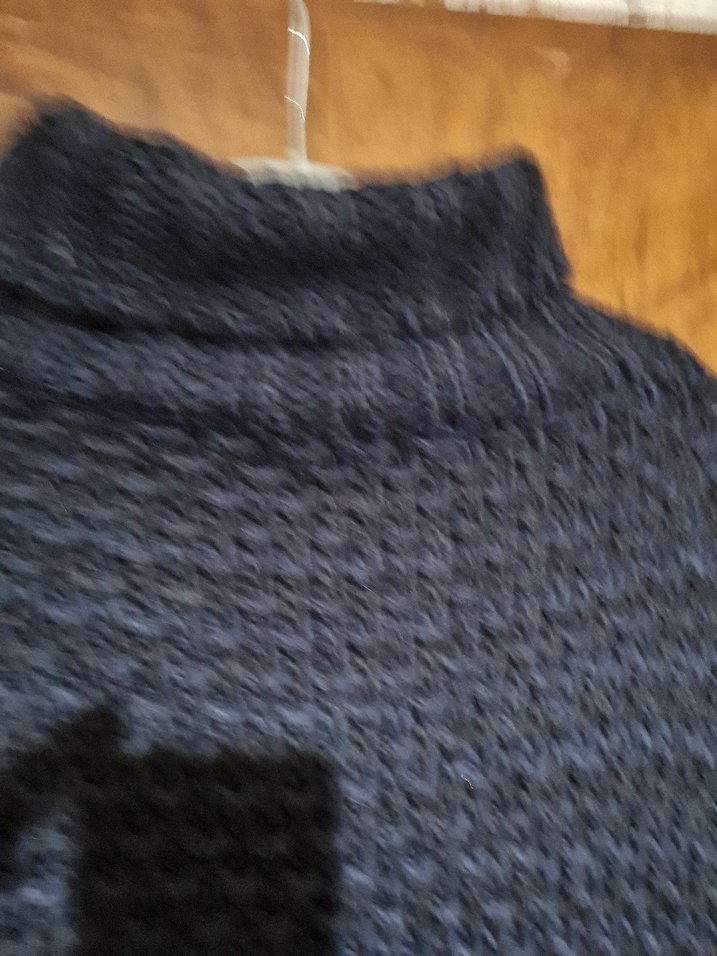 lacivert adın Boğazlı Kolsuz Örgü panco - Görsel 3