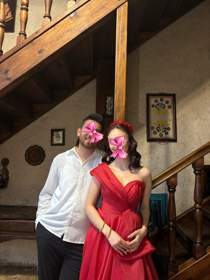 Kadın kırmızı abiye, kınalık - Görsel 3