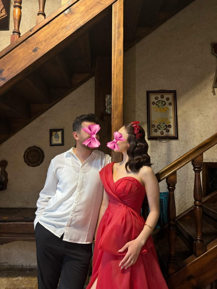 Kadın kırmızı abiye, kınalık - Görsel 4