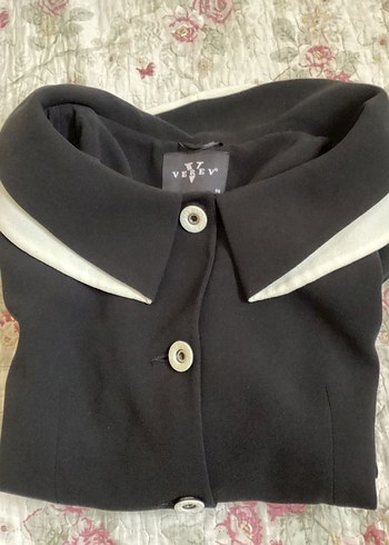 Kadın Siyah Düğmeli Ceket - Görsel 4