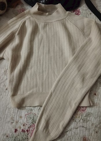 Krem Triko Kadın Kazak - Görsel 2