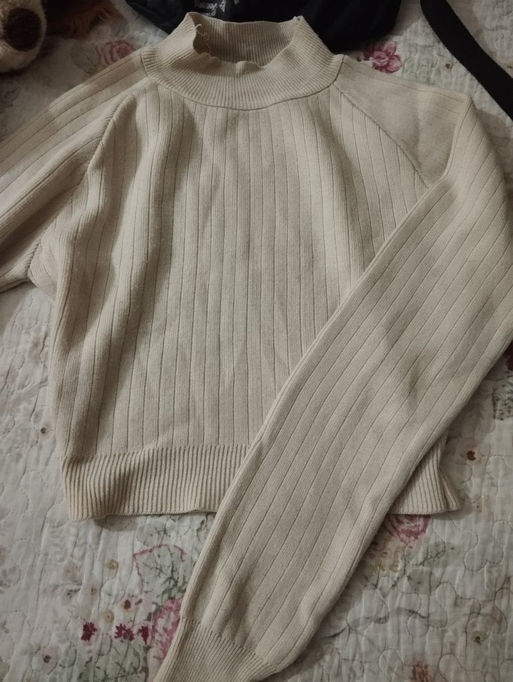 Krem Triko Kadın Kazak - Görsel 2