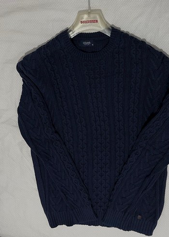 Lacivert Örgü Erkek  Kazak - Görsel 3