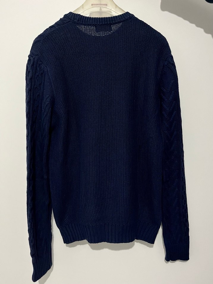 Lacivert Örgü Erkek  Kazak - Görsel 2