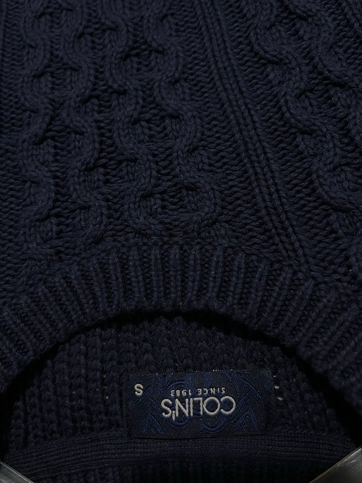 Lacivert Örgü Erkek  Kazak - Görsel 4