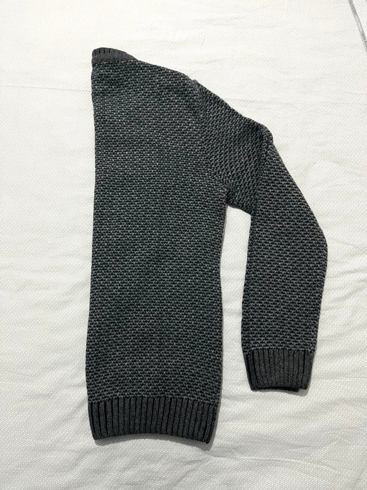 Gri Erkek Örgü Bisiklet Yaka Kazak - Görsel 3