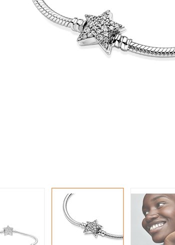  Beden Pandora charm hediyeli Yıldız Klipsli Kadın Bileklik
