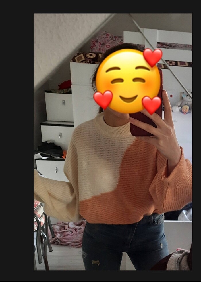 Milla bloklu yarasa kol kazak - Görsel 4