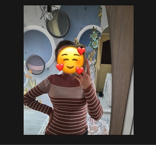 Milla çizgili triko kazak - Görsel 2