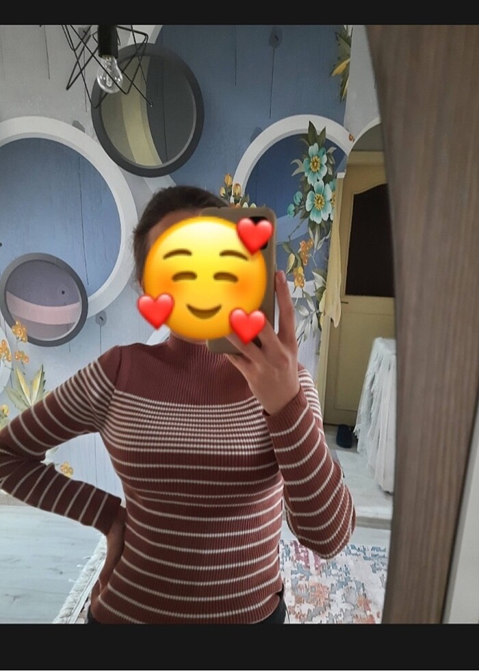 Milla çizgili triko kazak - Görsel 2