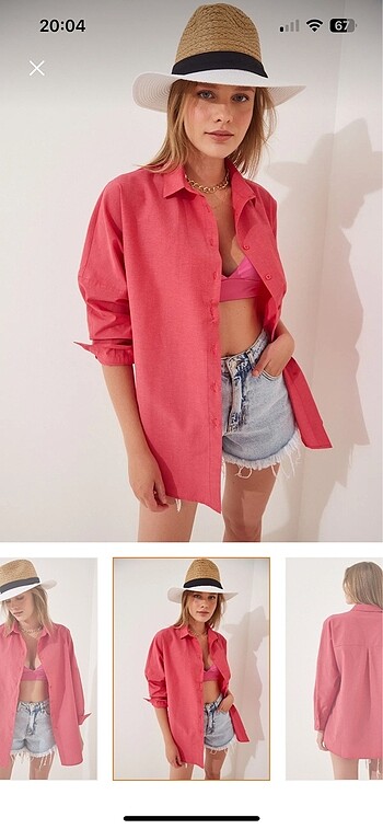 Nar çiçeği gömlek - Görsel 3