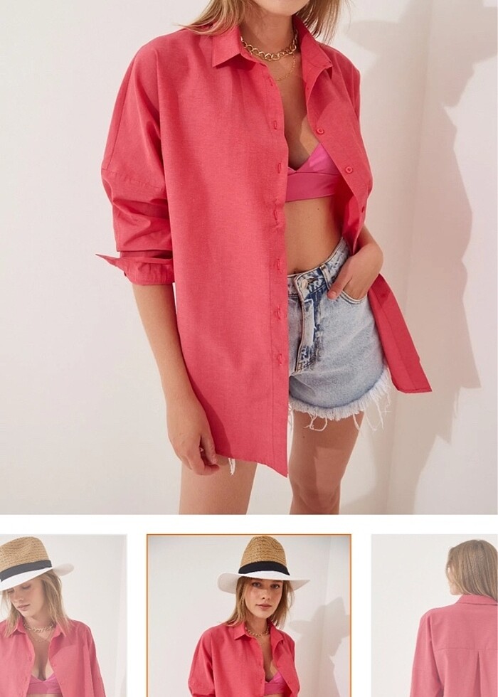 Nar çiçeği gömlek - Görsel 3