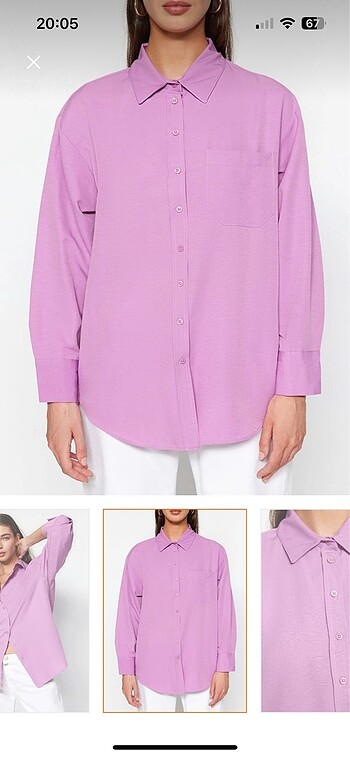 38 Beden Milla mor oversize gömlek