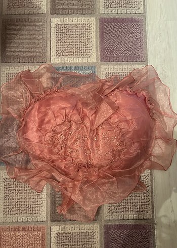 Pembe İşlemeli Pastel Çift kişilik Yatak Örtüsü - Görsel 5