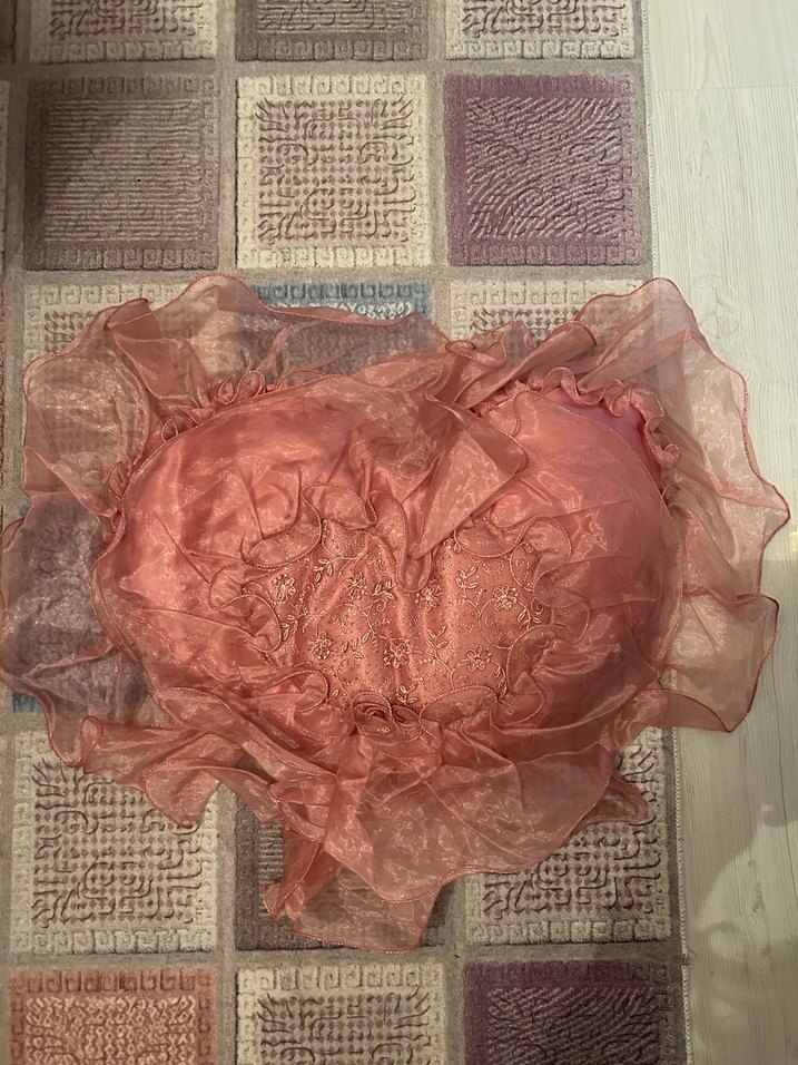 Pembe İşlemeli Pastel Çift kişilik Yatak Örtüsü - Görsel 5