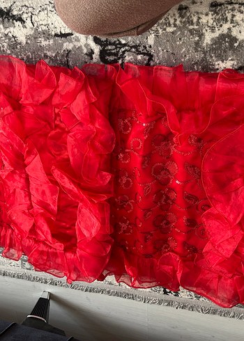 Nakışlı Kırmızı Renkli Çift Kişilik Yatak Örtüsü - Görsel 4