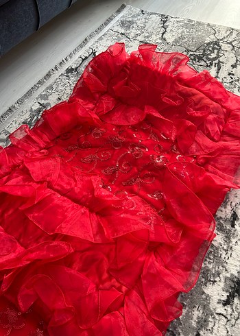 Nakışlı Kırmızı Renkli Çift Kişilik Yatak Örtüsü - Görsel 5