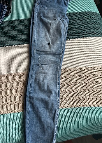 Kadın Mavi Denim Normal skinnyKot Pantolon - Görsel 3