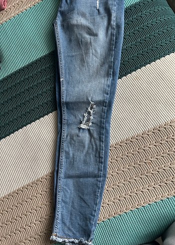 Kadın Mavi Denim Normal skinnyKot Pantolon - Görsel 2