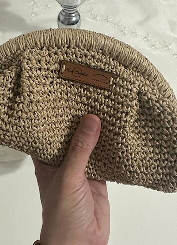 Hasır clutch çanta el emeği 