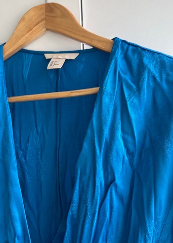 Parlak Mavi Bohem Midi Kadın Sabahlık - Görsel 4