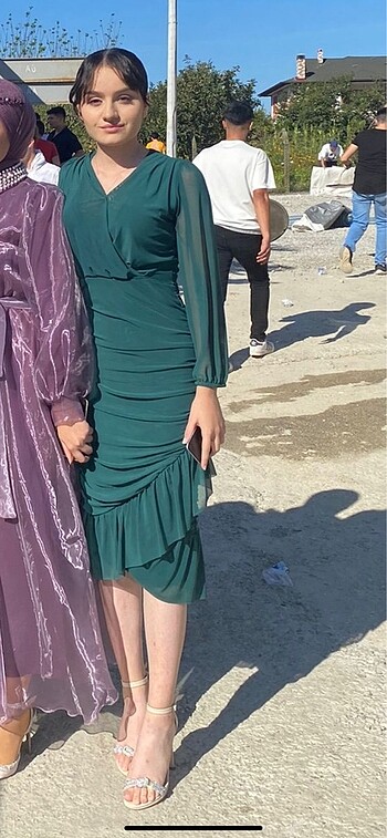 s Beden yeşil Renk Elbise