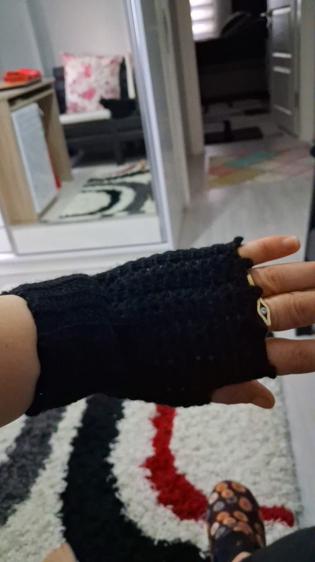Bohem Tarzda Örgü Kadın Eldiveni - Görsel 3