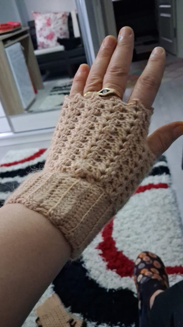 Bohem Tarzda Örgü Kadın Eldiveni - Görsel 2