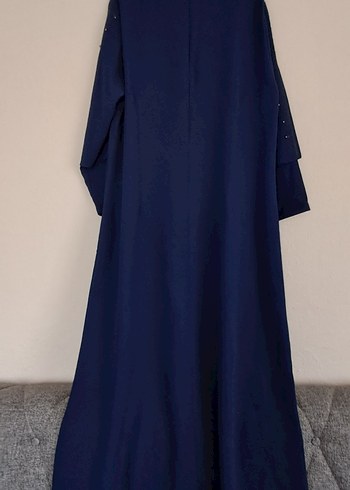 Lacivert Drapeli Uzun Kadın Elbise - Görsel 2
