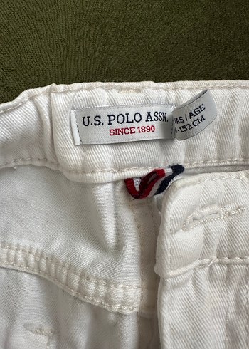 Beyaz Pamuklu Kemerli Kız Şortu - Görsel 2