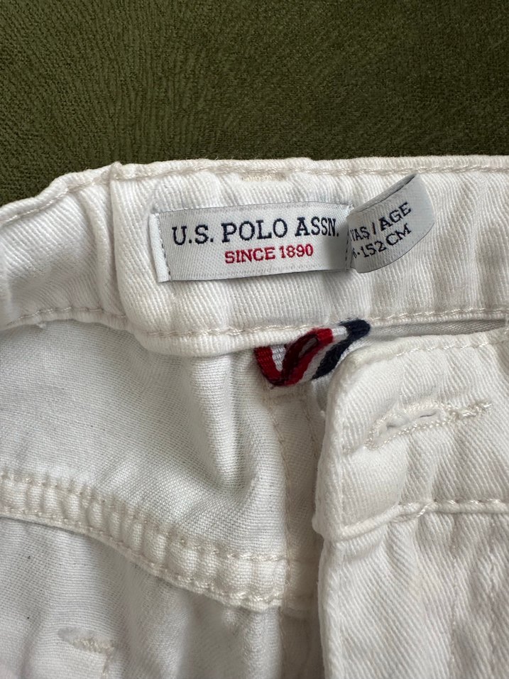 Beyaz Pamuklu Kemerli Kız Şortu - Görsel 2