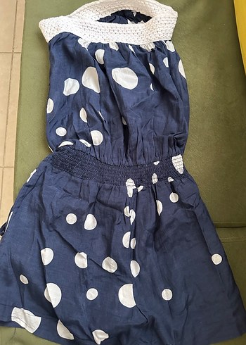 Kadın Puantiyeli Straplez Mini Tulum - Görsel 4