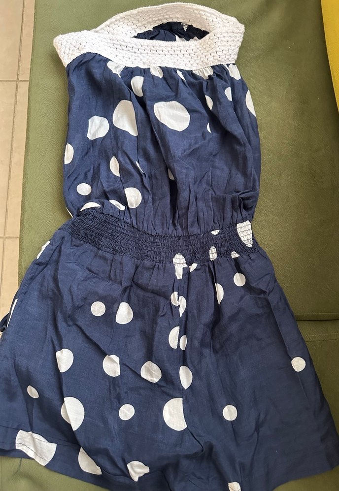 Kadın Puantiyeli Straplez Mini Tulum - Görsel 4