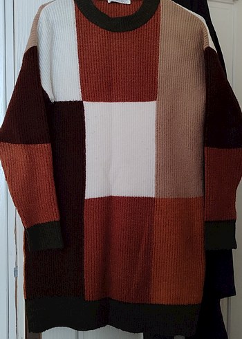 Diğer Oversize Renk Bloklu Triko Kazak