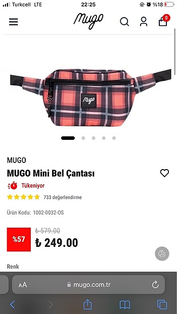 Beden çeşitli Renk Mugo Bel Çantası