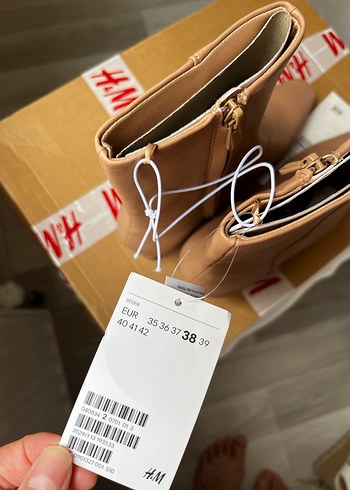 Bej Deri İnce Topuklu Kadın Bot - Görsel 2