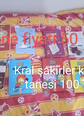 Normal hikaye kitapları tanesi 50 kral şakirler tanesi 100 tanes