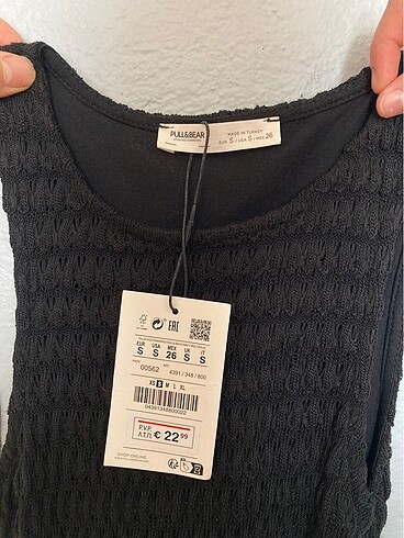 s Beden siyah Renk Pull and bear Yeni yandan büzgülü elbise