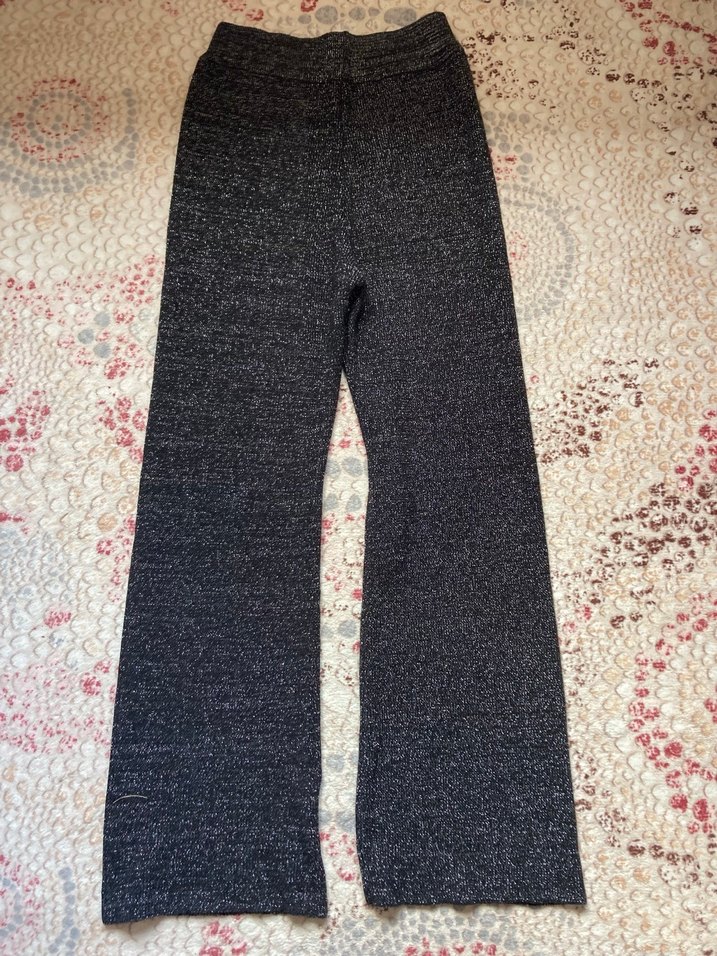 Gri Örgü Kadın Triko Pantolon - Görsel 2