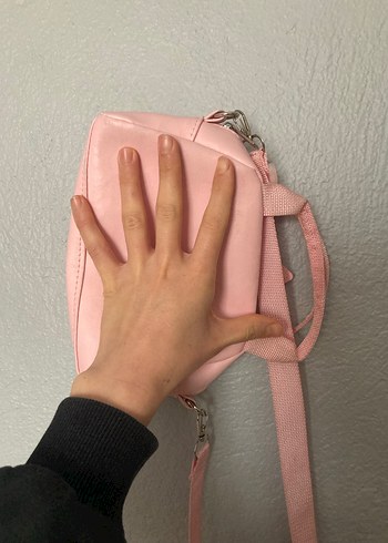 Pembe Kürklü Nakışlı Kız Çanta - Görsel 7