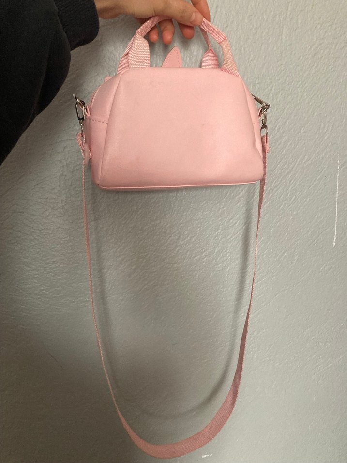 Pembe Kürklü Nakışlı Kız Çanta - Görsel 4