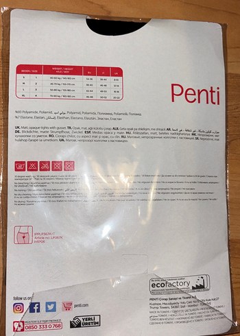 Penti Siyah Mat 50 Denye Külotlu Çorap - Görsel 2